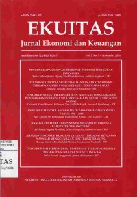 EKUITAS Jurnal Ekonomi Dan Keuangan Vol.5 No.3 September 2021