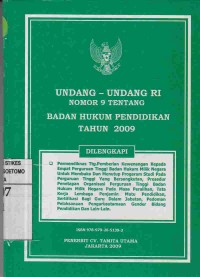 Undang-Undang RI Nomor 9 Tentang Badan Hukum Pendidikan Tahun 2009