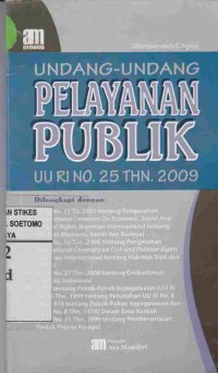 Undang-Undang Pelayanan Publik UU RI No. 25 Thn.2009