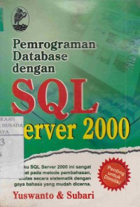 Pemrograman Database Dengan SQL Server 2000