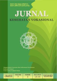 JKesVo Jurnal Kesehatan Vokasional Vol.7 No.3 Agustus 2022