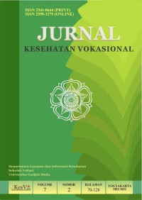 JKesVo Jurnal Kesehatan Vokasional Vol.7 No.2 Mei 2022