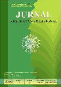 JKesVo Jurnal Kesehatan Vokasional Vol.7 No.4 November 2022